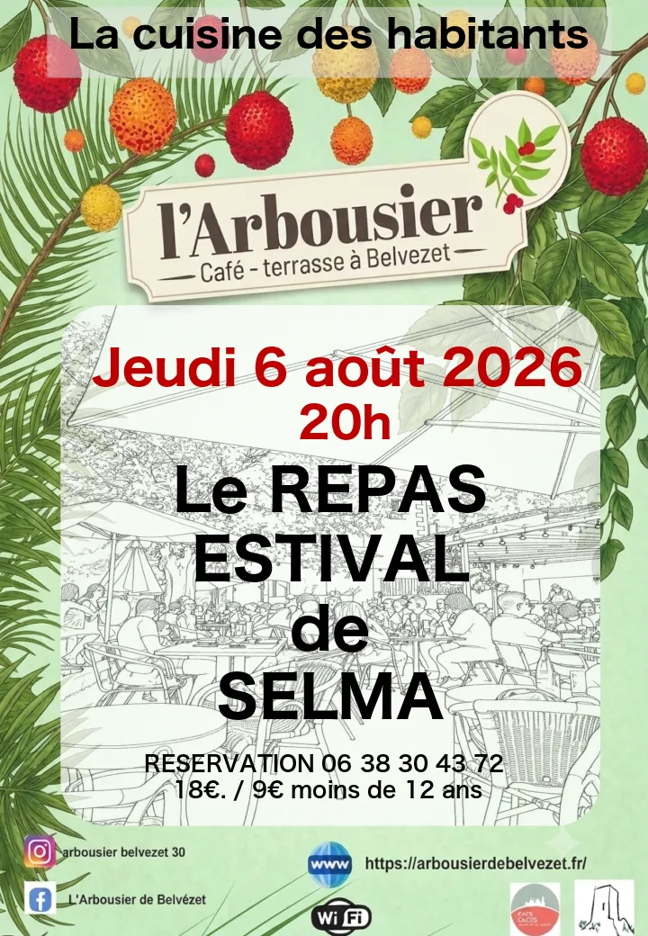 Repas estival de Selma à l'Arbousier le 6 août 2026