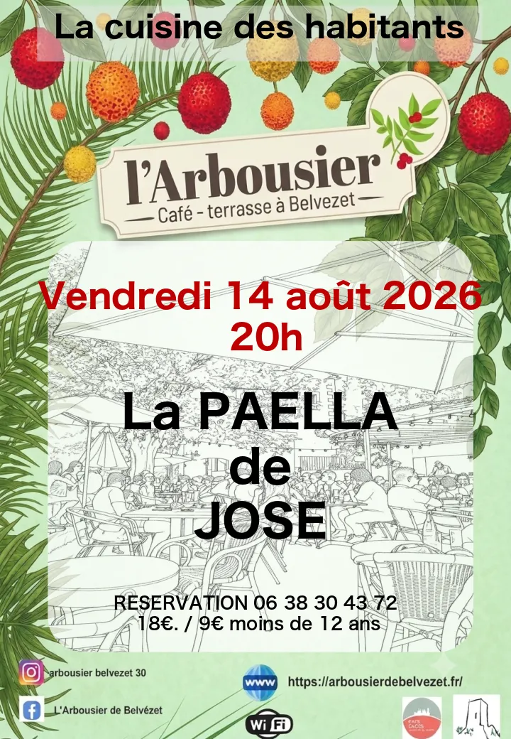 La paella de José à l'Arbousier le 14 août 2026